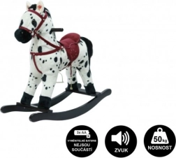 Houpací kůň plyšový na baterie se zvukem a pohybem – Bíločerný