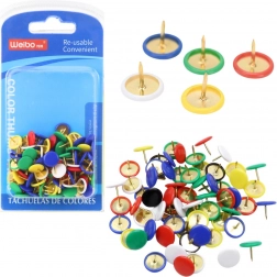 Sada barevných špendlíků s plochou hlavičkou 90 ks