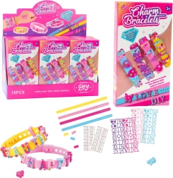 DIY sada náramků s písmenkovými přívěsky – 4 nastavitelné náramky