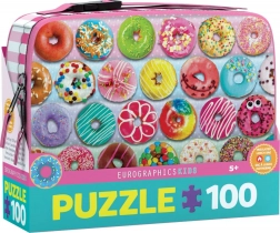 Puzzle v termo svačinovém boxu Donuty 100 dílků EUROGRAPHICS