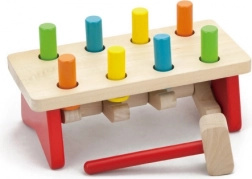 Dřevěná zatloukačka s barevnými kolíky VIGA