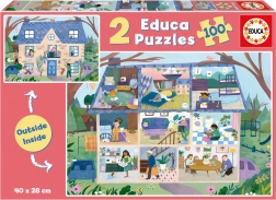 Educa puzzle Outside, Inside dům 2×100 dílků