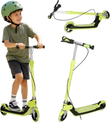 Trike Fix dětská skládací koloběžka s LED koly, neonově zelená