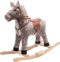 Houpací koník s melodií PlayTo, šedý grošovaný
