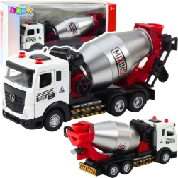 Dětská míchačka betonu se zvuky a světly, kovová kabina a otočný buben