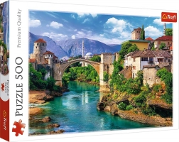Puzzle 500 dílků Starý most v Mostaru, Bosna a Hercegovina – Trefl