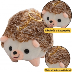 Pluszový ježek přívěsek hnědý 9 cm