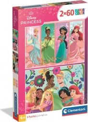 Clementoni puzzle Disney princezny 2×60 dílků