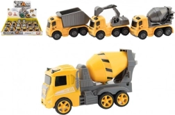 Plastové stavební autíčko na setrvačník 10 cm – 3 druhy, box 12 ks