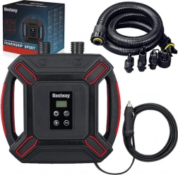 Bestway vysokotlaká elektrická pumpa do auta s LCD a 4 adaptéry