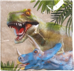 Párty ubrousky s motivem dinosaurů 33 × 33 cm, 20 ks