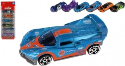 Sada sportovních autíček 1:64, 6 ks, kov a plast, volnoběh