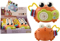 Interaktivní krab s chrastítkem a projektorem, oranžový