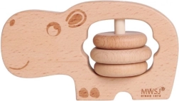 Dřevěná chrastítko hrošík