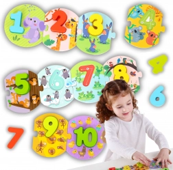 Tooky Toy Montessori edukativní puzzle pro učení čísel