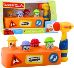 Interaktivní kladívko se svítícími krtky – stavební zábava pro děti