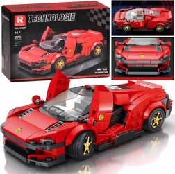 Technické stavebnice – futuristické červené superauto s výklopnými dveřmi, 275 dílků