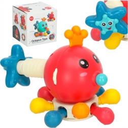 Sensory hračka kousátko pro miminka chobotnice Bibi-Inn červená