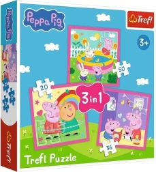 Puzzle 3 v 1 Prasátko Peppa a přátelé