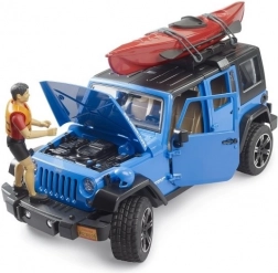 Bruder jeep wrangler rubicon s kajakem a figurkou 1:16