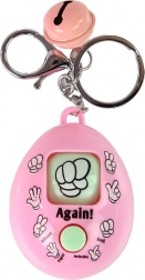 Růžový klíčenka s hrou kámen, papír, nůžky