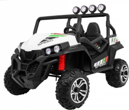 Terénní dětské auto Grand Buggy 4x4 Lift s dálkovým ovládáním, MP3 rádiem a LED světly – bílé