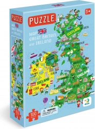 Puzzle mapa Velké Británie a Severního Irska 100 dílků DODO