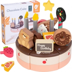 Dřevěný narozeninový dort k řezání 19 ks