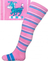 bavlněné punčocháče s ABS new baby růžové zebra s pruhy vel. 104–110