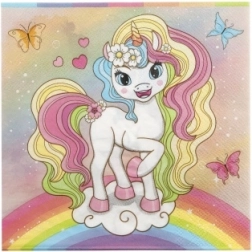 Papírové ubrousky Jednorožec 33 × 33 cm, 12 ks