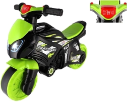 dětské odrážedlo motorka zeleno‑černá se světlem a zvuky