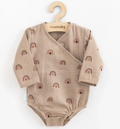 Dojčenské mušelínové body s bočním zavazováním NEW BABY Rainbow, velikost 80 (9–12 měsíců)