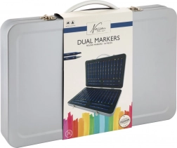 Sada oboustranných fixů 36 ks v kovovém kufříku