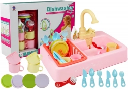 dětský kuchyňský dřez se skutečnou vodou a příslušenstvím