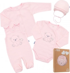 Kojenecká sada do porodnice New Baby Sweet Bear růžová 62 (3–6 m)