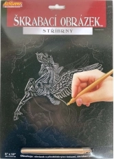Škrabací obrázek stříbrný Pegas pro děti