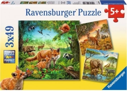 Ravensburger puzzle Zvířata 3×49 dílků