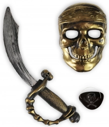 Pirátská kostýmní sada s maskou, klapkou a mečem