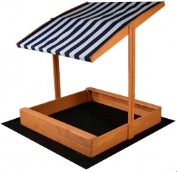 Dětské dřevěné pískoviště se stříškou BABY MIX 120 × 120 cm modro‑bílé