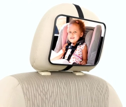 Zpětné dětské zrcátko do auta na opěrku hlavy, nastavitelné 18,8 × 13,5 cm