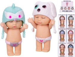 Panenka miminko 8 cm s čepičkou zvířátka, 12 variant