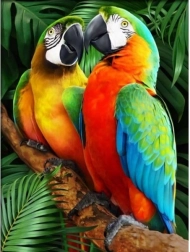 Diamantová mozaika (diamond painting) barevné ary 30 × 40 cm
