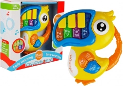 Dětské hudební piano Ptáček Žluté