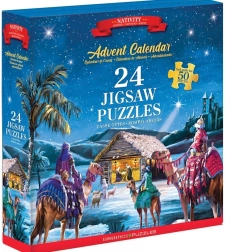 Adventní kalendář puzzle Narození Ježíška 24×50 dílků EUROGRAPHICS