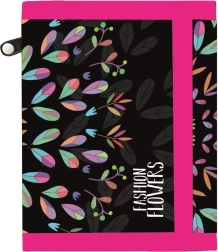 Textilní peněženka OXY Fashion s motivem květin na suchý zip