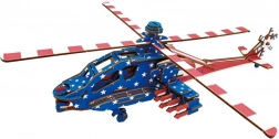 Dřevěné 3D puzzle Americký bojový vrtulník Apache