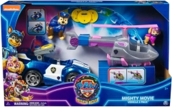 Paw Patrol Mighty Movie – sada vozidel Skye a Chase (policejní auto a záchranářský vrtulník)