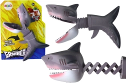 Kousací hračka rekin na pružině – šedá