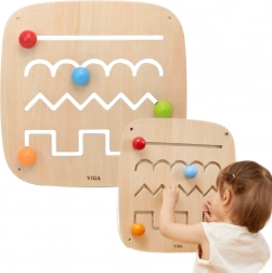 dřevěná nástěnná manipulační tabule labyrint VIGA