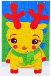 DIY barevná mozaika sváteční veselé renifery
